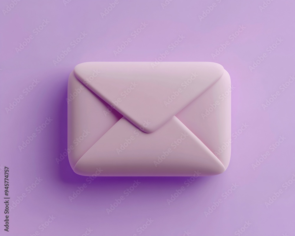 Elegant white envelope on a vibrant purple backdrop Elegant white envelope on a vibrant purple backdrop