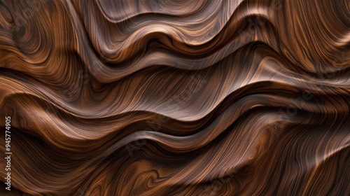 Abstract Wavy Brown Wood Texture Background, Natural Grain Pattern, Interior Design, Wood Veneer, Decorative Wood.