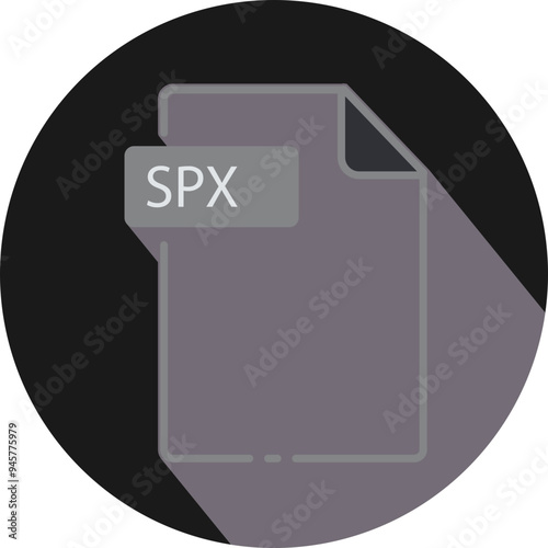 SPX File fomat minimal icon with circle outside photo