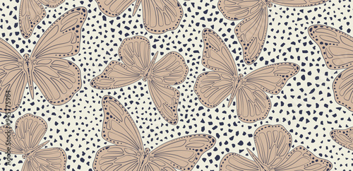Abstract butterfly wings seamless pattern. 