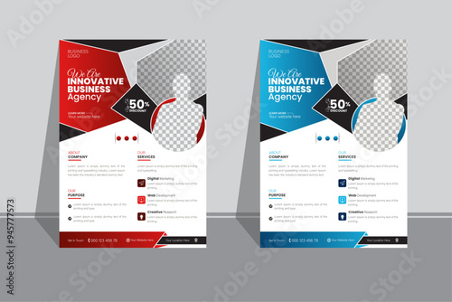 Corporate business flyer vector design template, Modern business conference flyer layout template with A4 size design, Business Flyer Design, Colorful concepts, one pager design, pamphlet design.