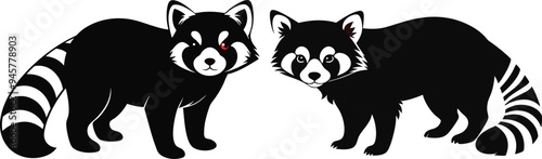  red panda silhouette vector illustration  