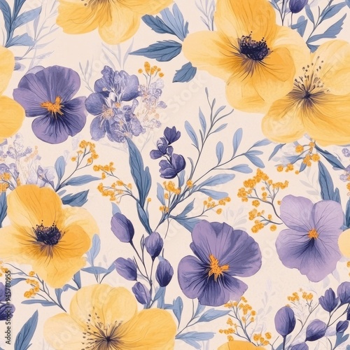 vintage seamless floral pattern, wallpaper, textile print pattern