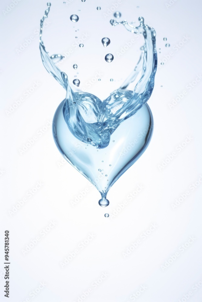 Heart shape water drop white background Heart shape water drop white background