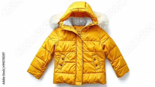 Childrens winter jacket isolated on white background.Generative AI