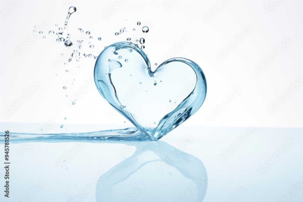Heart shape water drop white background Heart shape water drop white background