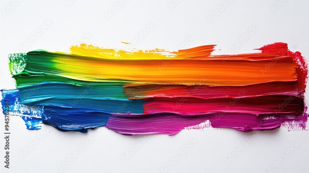 Fototapeta premium colorful paint brush strokes on a white background