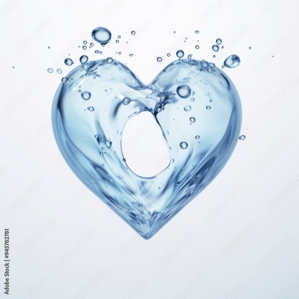Heart shape water drop white background Heart shape water drop white background