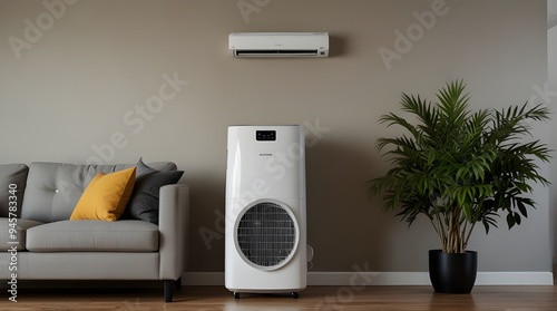 Modern living rooms often have portable air conditioner.generative.ai