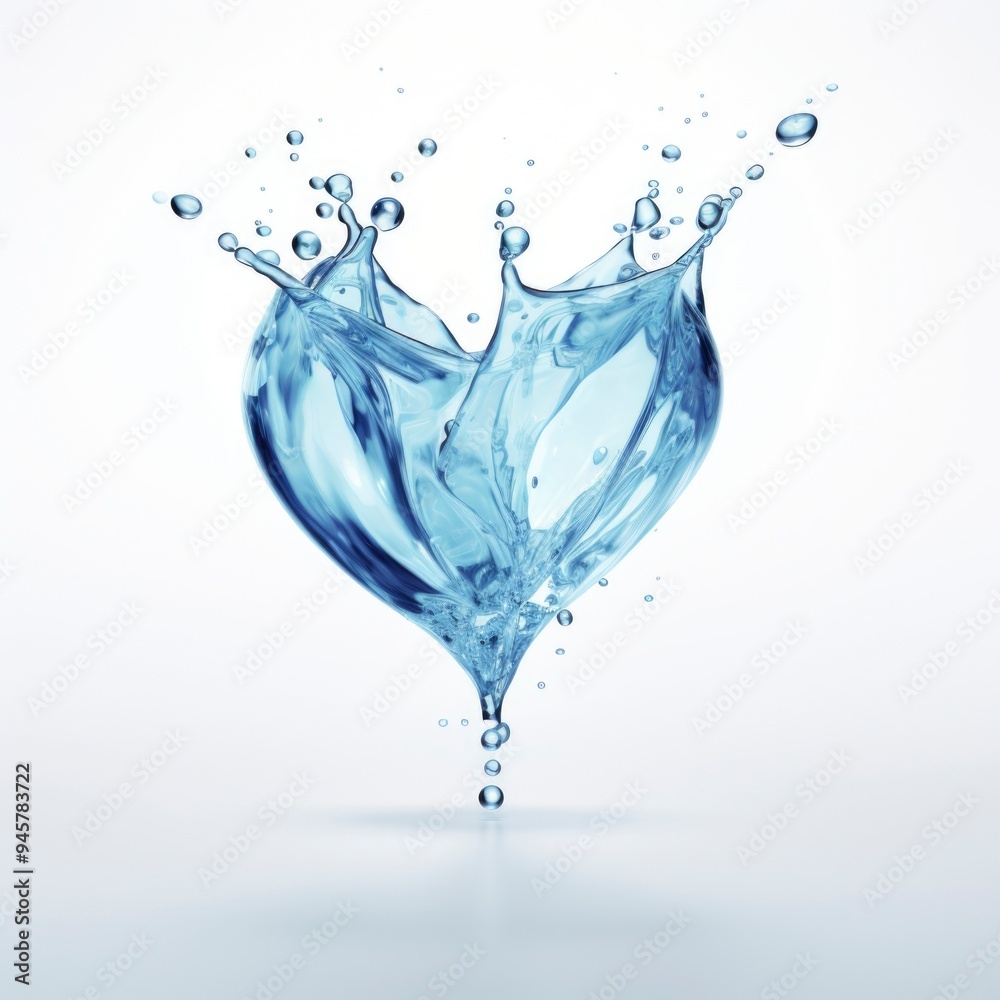 Heart shape water drop white background Heart shape water drop white background