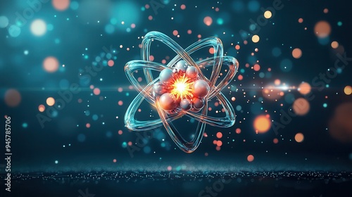 Abstract Atomic Structure Illustration.