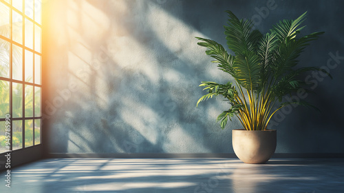 Sunlight streams into a room with a large window