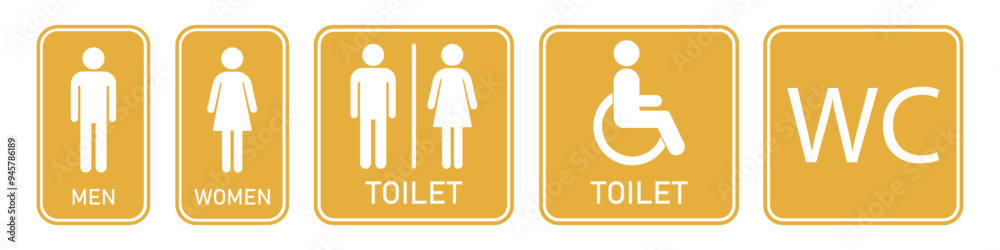 WC icon set on white background WC icon set on white background