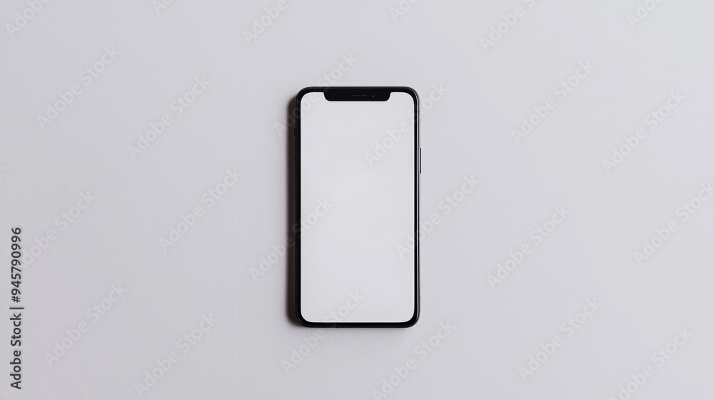 A minimalist laptop screen mock-up with a blank webpage, set against a clean, uncluttered desk A minimalist laptop screen mock-up with a blank webpage, set against a clean, uncluttered desk
