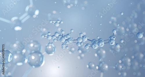 Wallpaper Mural Tretinoin, rotating 3D model of all-trans retinoic acid, seamless looped video, molecular structure with selective focus Torontodigital.ca