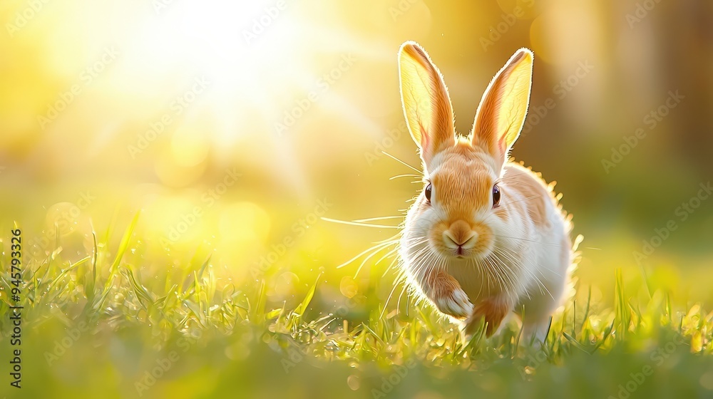 A rabbit darting swiftly over a verdant field A rabbit darting swiftly over a verdant field