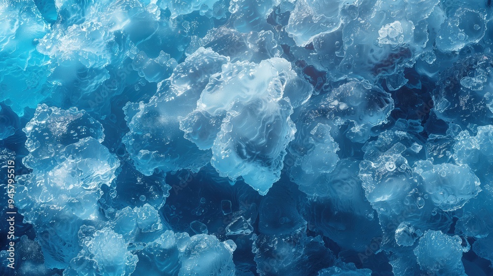 Close-up of Translucent Blue Ice Crystals with Detailed Texture. Close-up of Translucent Blue Ice Crystals with Detailed Texture.