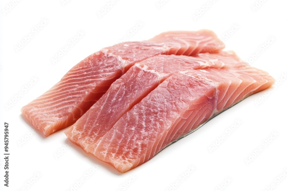 Fresh salmon fillets ready for cooking or preparation. Fresh salmon fillets ready for cooking or preparation.