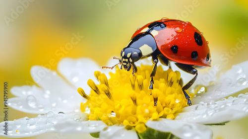 Ladybug, macro, flowers, botanical, foral, insects, flora, nature  photo