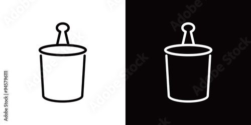 桶のシンプルなラインアイコン