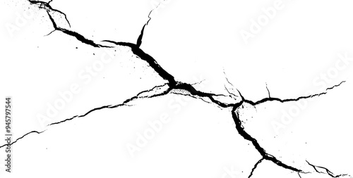 old wall background crack vector, grunge texture.  cracked ground, ground distress texture, damage texture.