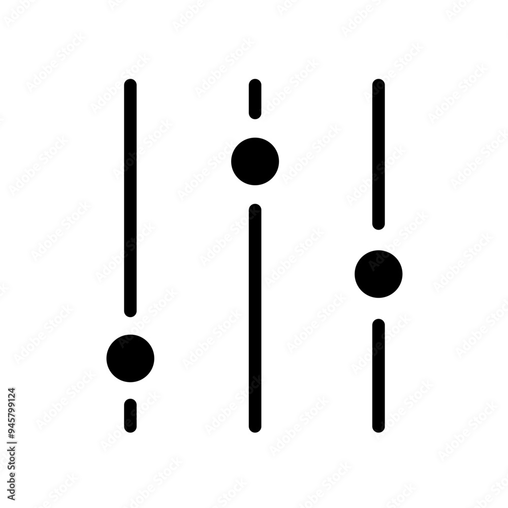 Equalizer, settings, audio - vector icon