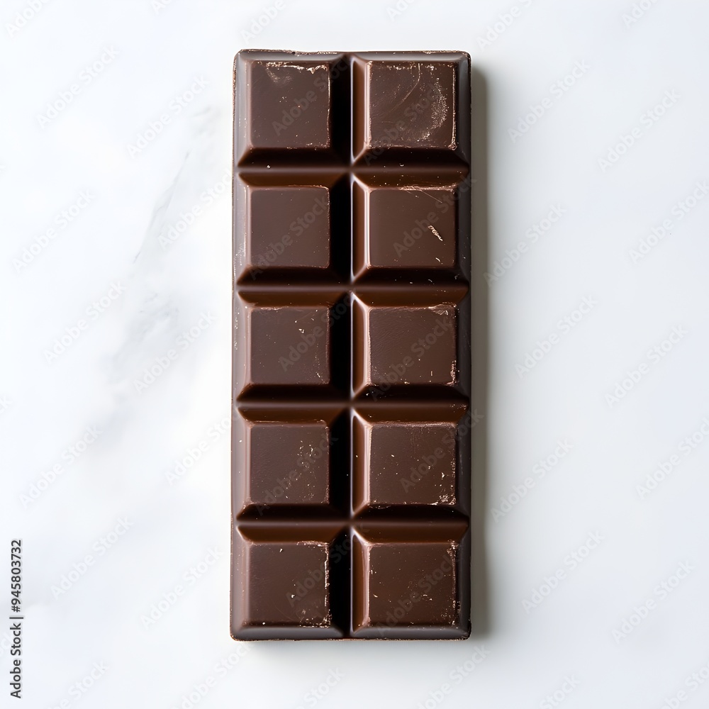 Obraz premium Minimalist Chocolate Bar on a Clean White Background