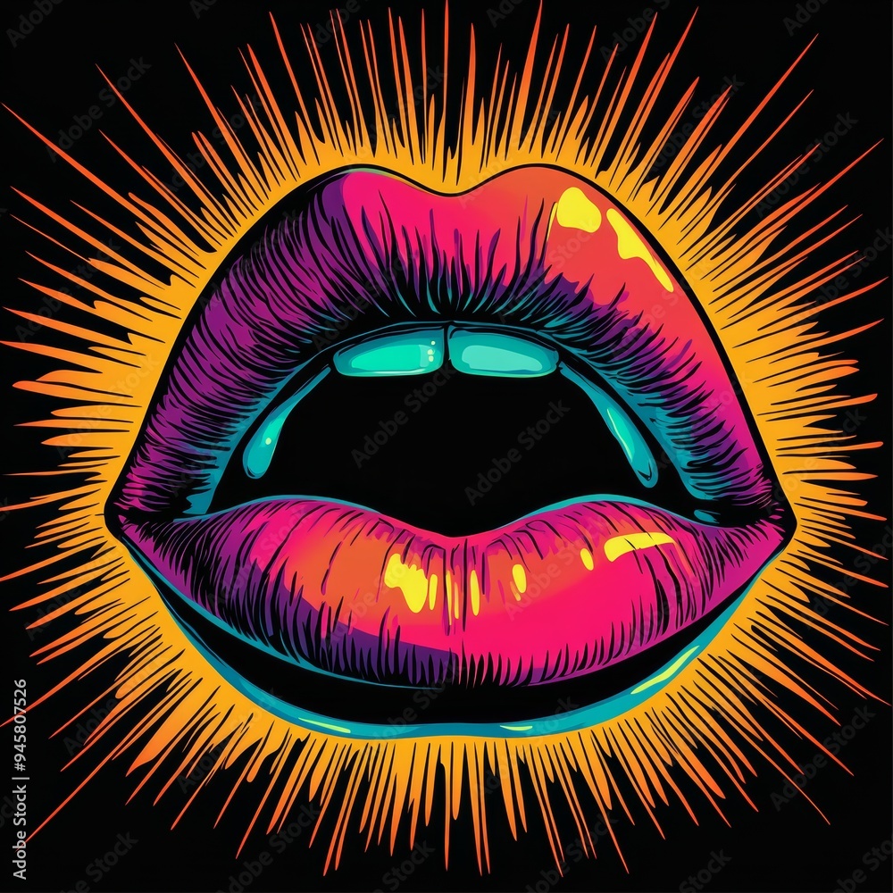 Illustrative facial close-up highlighting lips Illustrative facial close-up highlighting lips