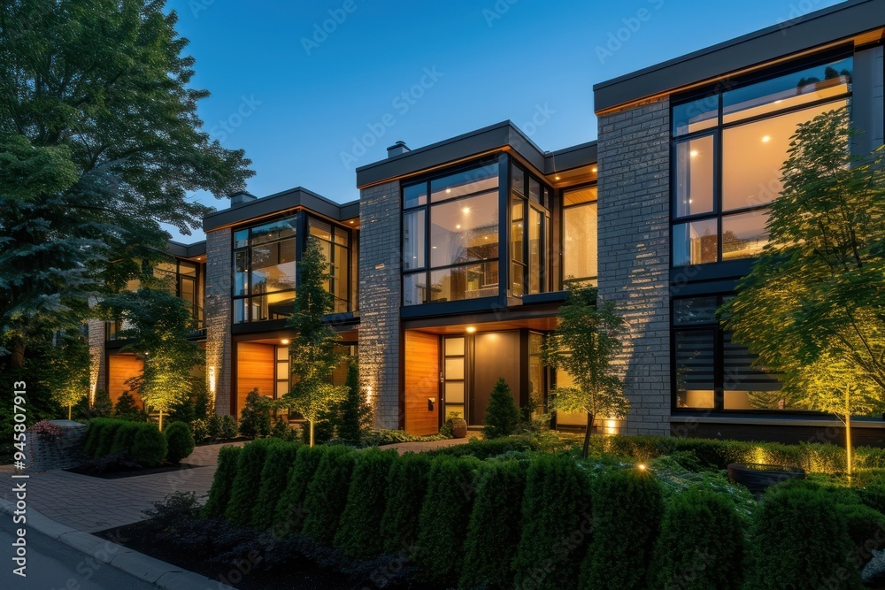 Contemporary townhouse architecture building suburb. Contemporary townhouse architecture building suburb.