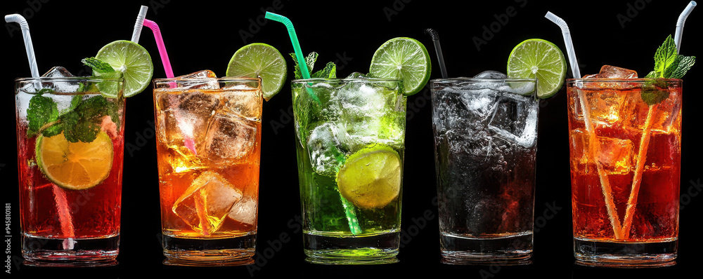 Cocktail Drinks Row. Cocktail Drinks Row.