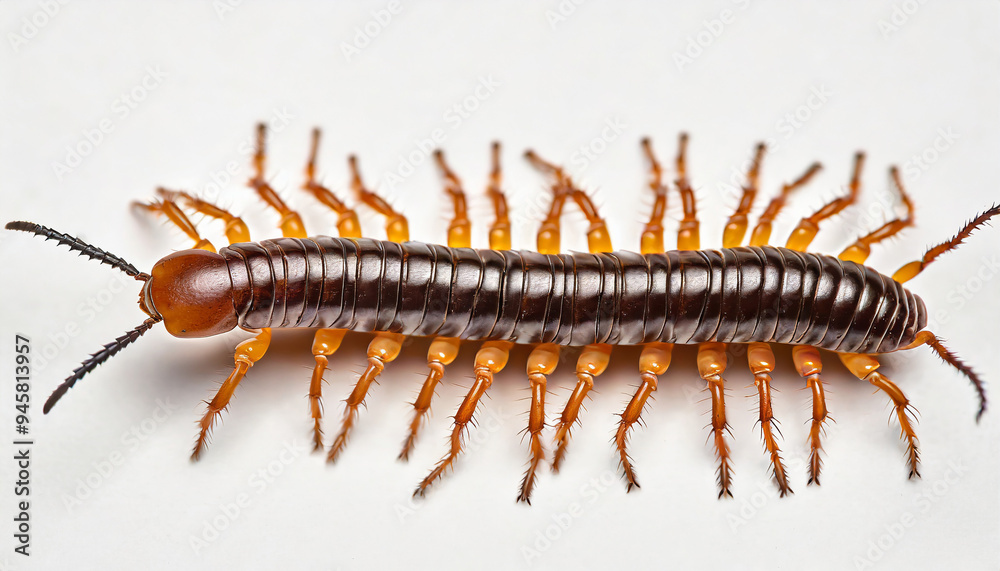 bugs isolated white background Centipede bugs isolated white background Centipede