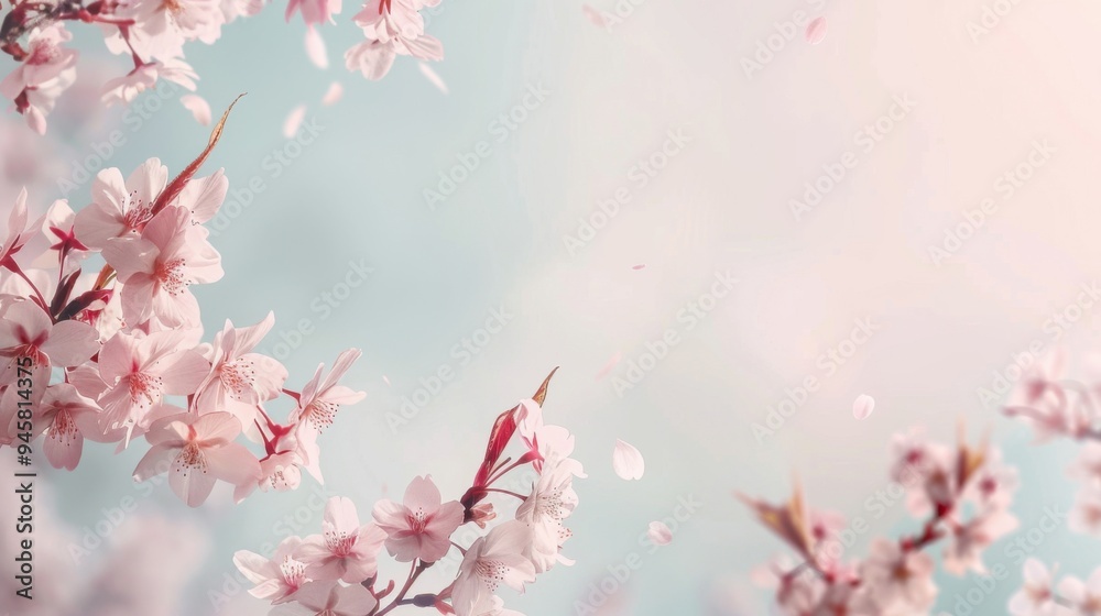 Pink cherry background border