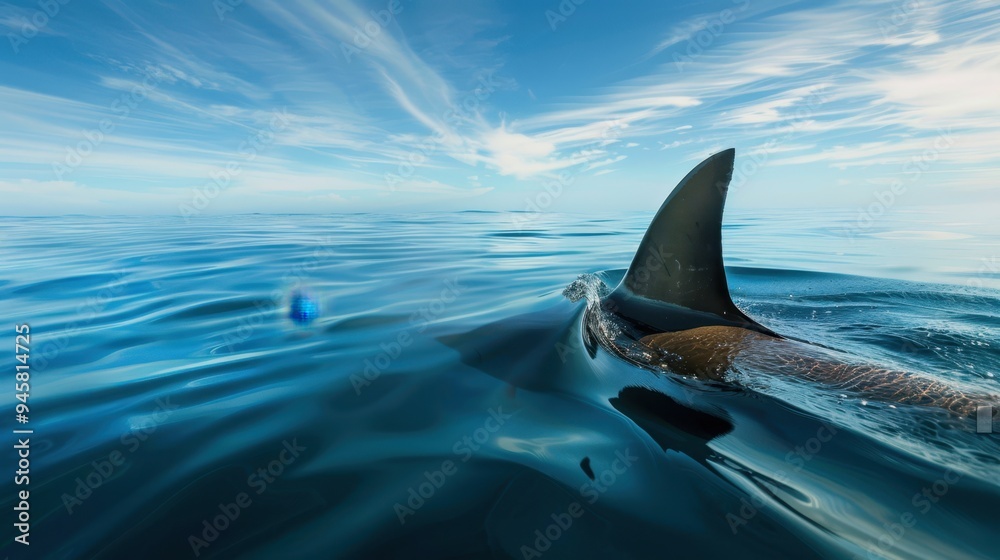 Naklejka premium The shark's dorsal fin