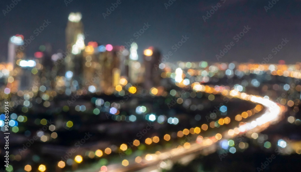 Blurred bokeh of city background at night time Blurred bokeh of city background at night time