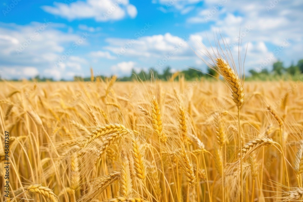 Ripe golden wheat in autumn