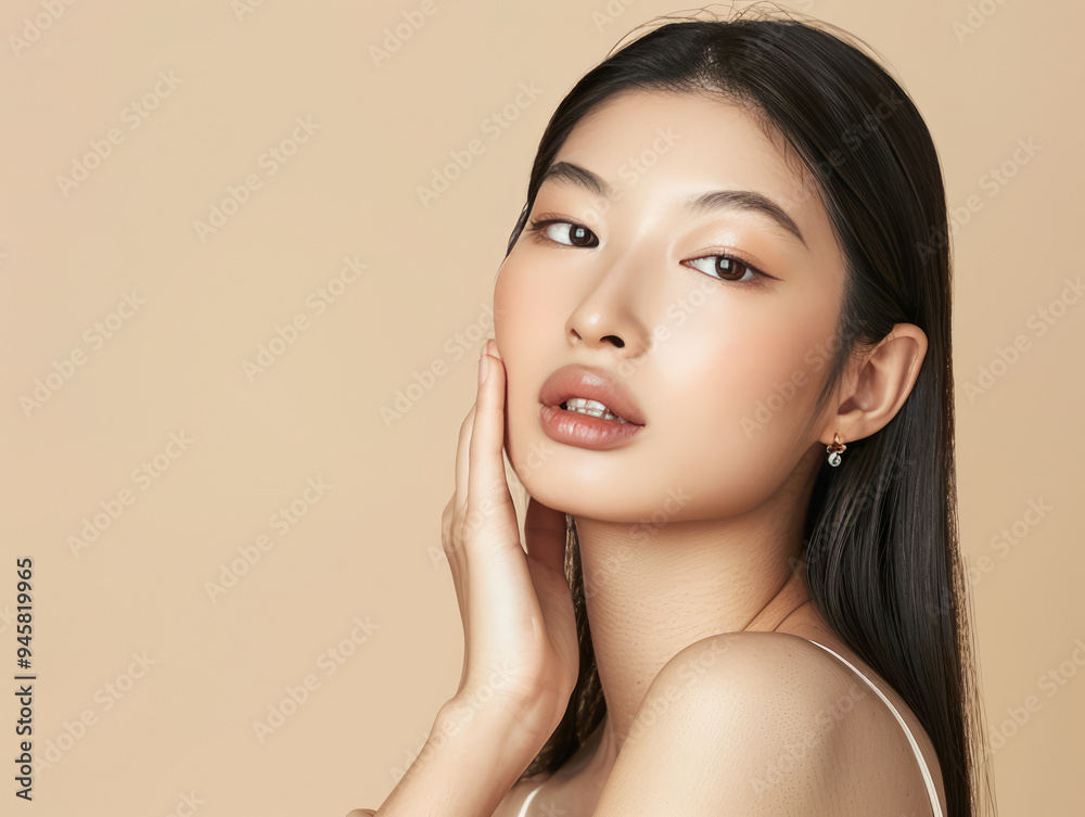 asian model light skin color asian model light skin color great for beauty spa and medical spa advertisement plain background asian model light skin color asian model light skin color great for beauty spa and medical spa advertisement plain background