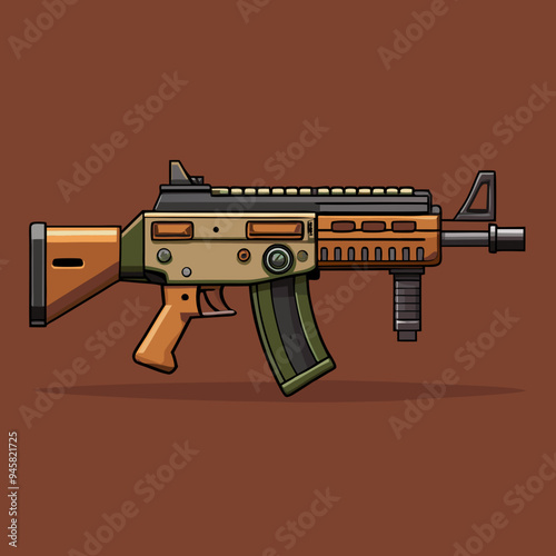 automatic weapon vector illustration