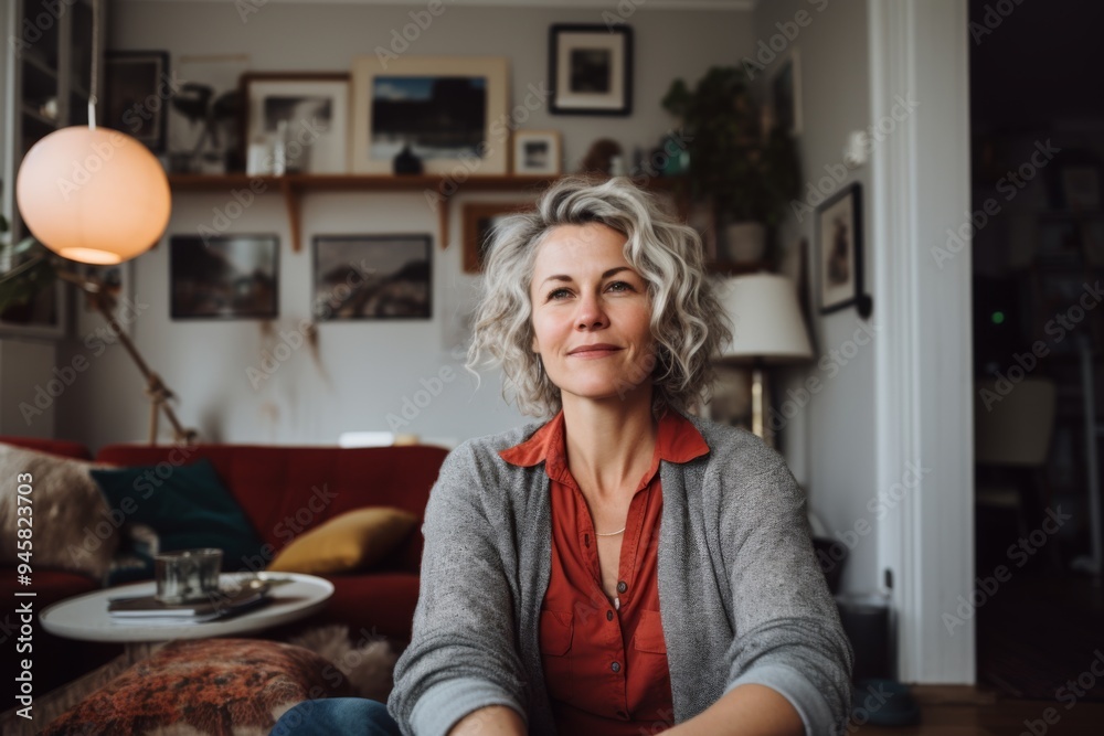 Portrait of a middle aged Caucasian body positive woman Portrait of a middle aged Caucasian body positive woman