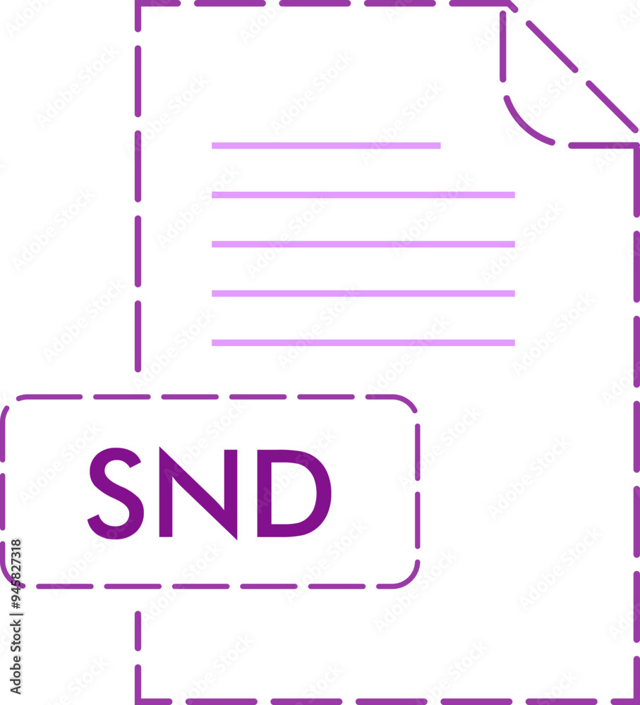 SND File format icon rounded dashed outline