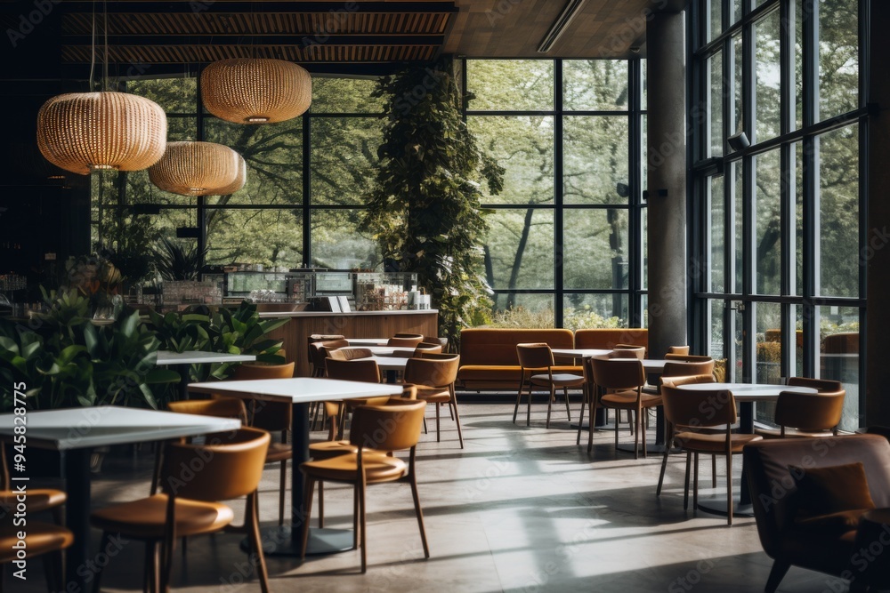 Interior of a modern empty cafe Interior of a modern empty cafe