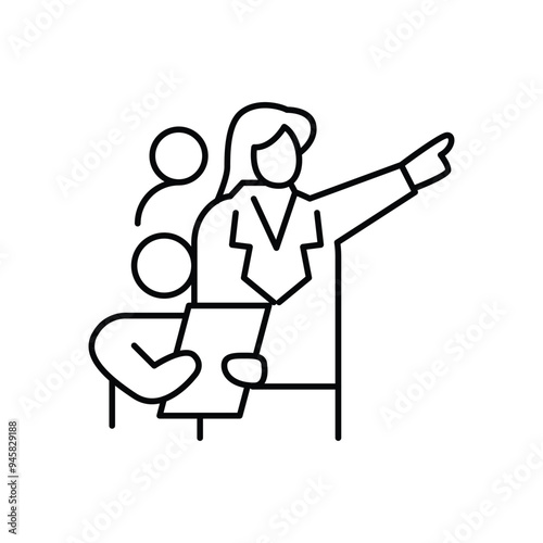 team leader thin outline icon vector design good for web or mobile app