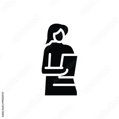 business woman solid icon vector design good for web or mobile app