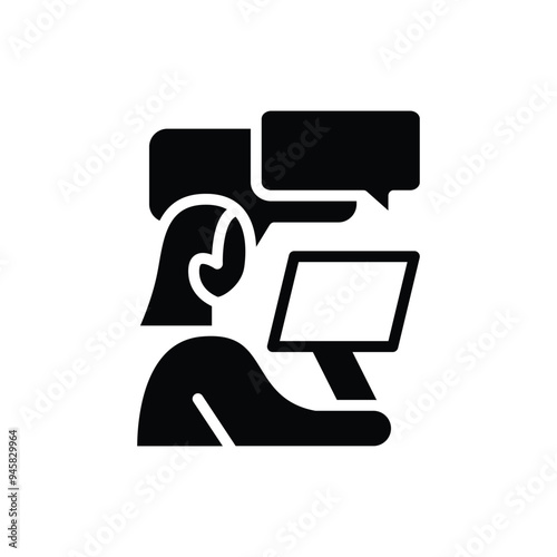 communication between worker solid icon vector design good for web or mobile app