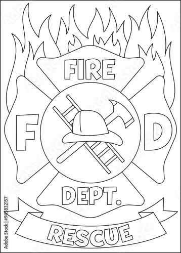 firehouses coloring book page