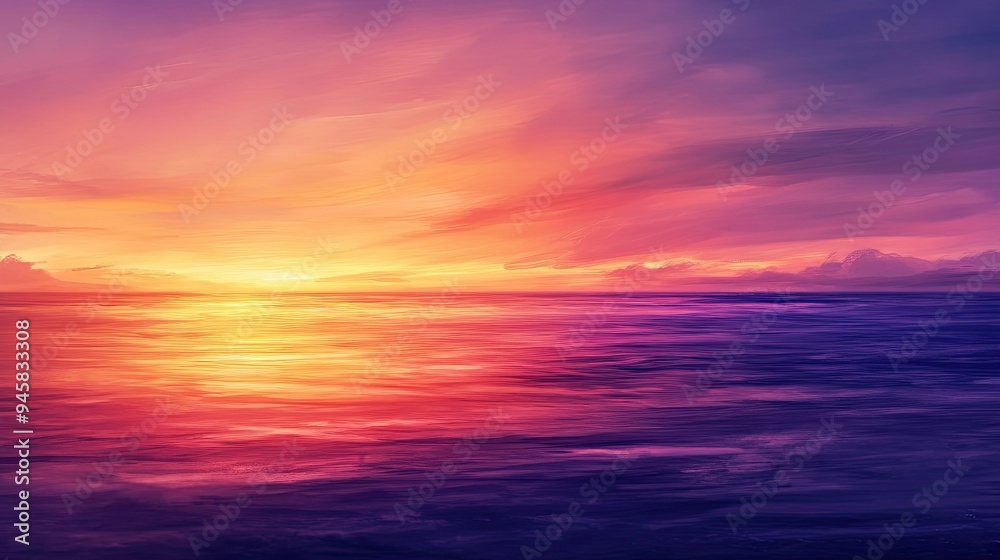Calming sunset with vivid colors, softly blending into the horizon, perfect for a peaceful wallpaper. Calming sunset with vivid colors, softly blending into the horizon, perfect for a peaceful wallpaper.