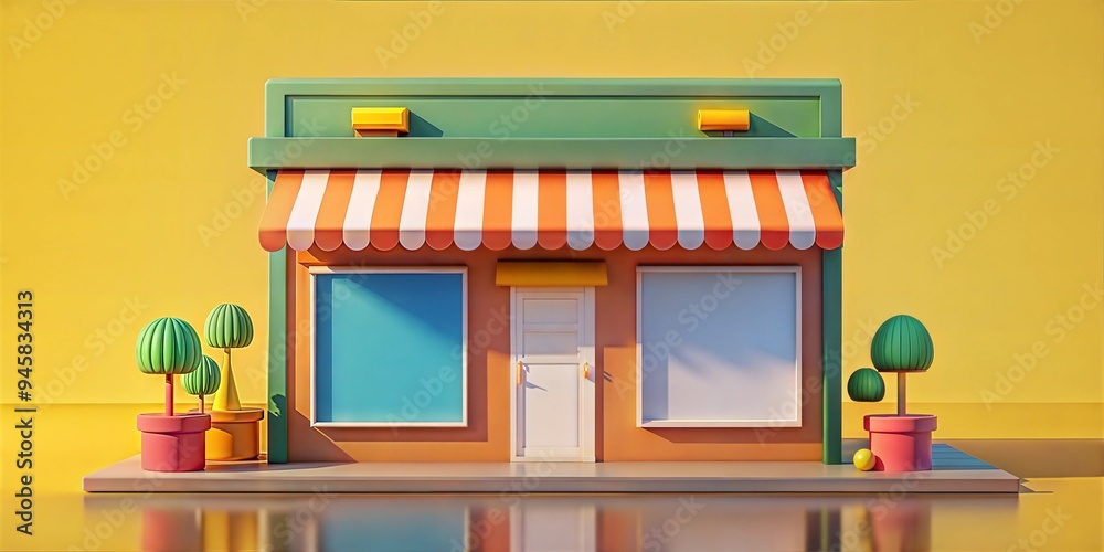 custom made wallpaper toronto digital3D cartoon shop on the right-side position, no text, no logo, copy space for text