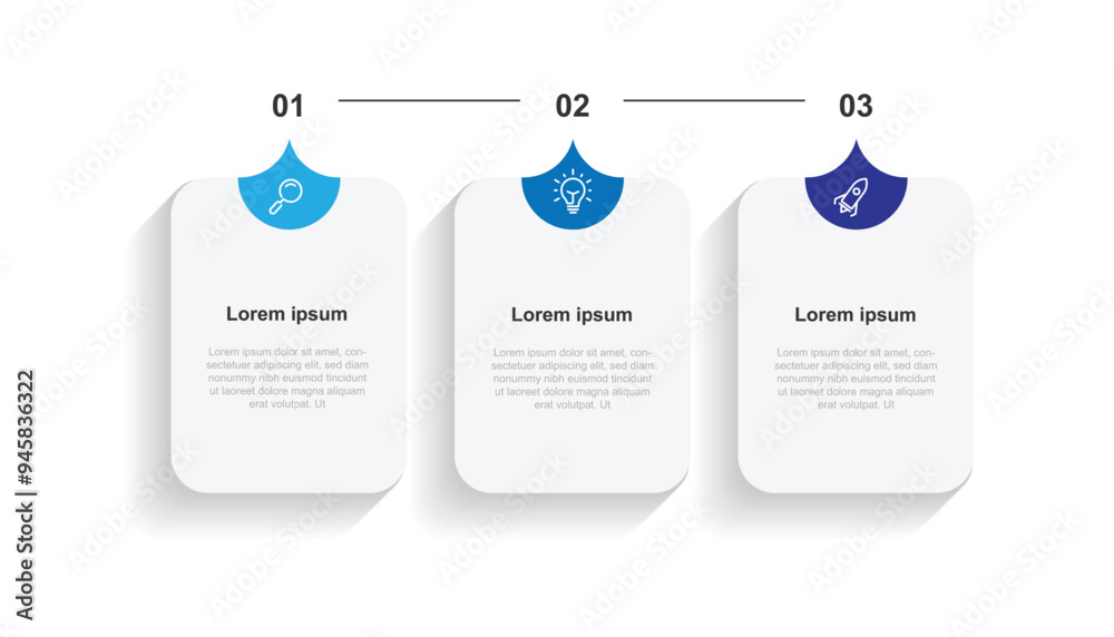 © Fit - 3 step process infographic template vector with icons can be used for workflow, business information, presentation data visualization and web graphic design