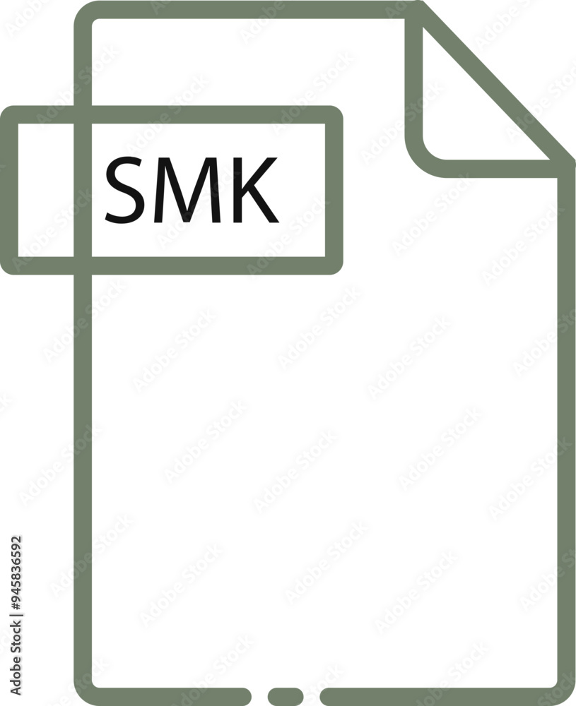 SMK File format minimal icon with black outline SMK File format minimal icon with black outline