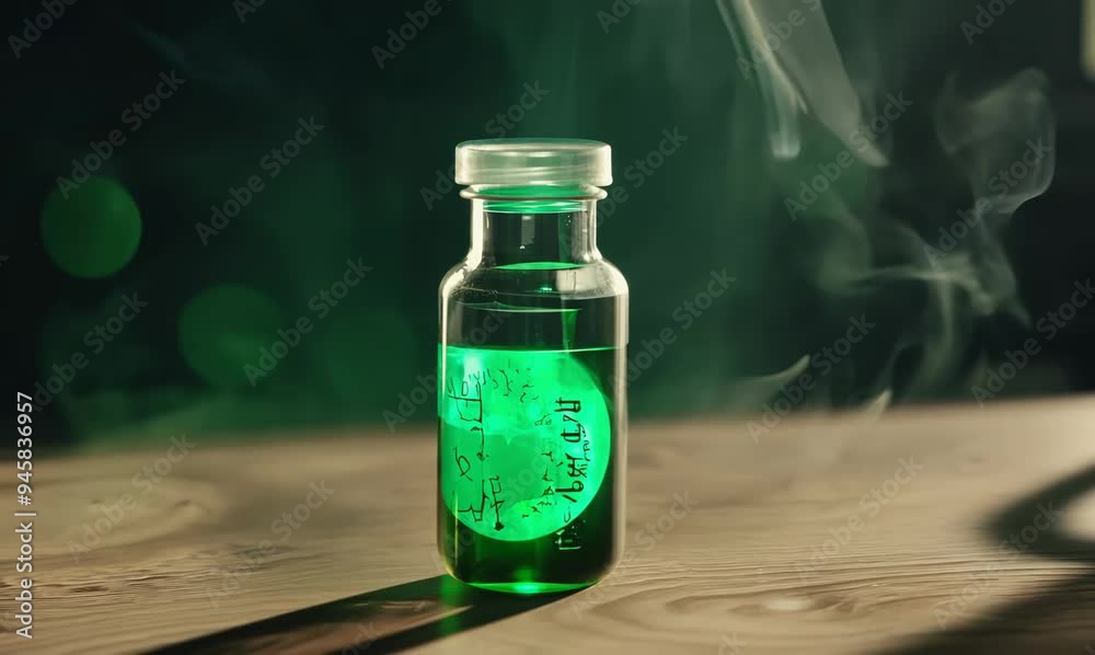 Eerie Laboratory with Glowing Green Substance Eerie Laboratory with Glowing Green Substance