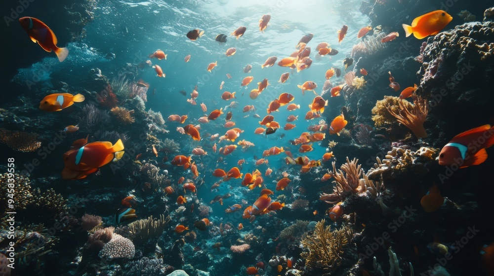 Naklejka premium picture of an ornamental fish with a very cute size that looks very beautiful